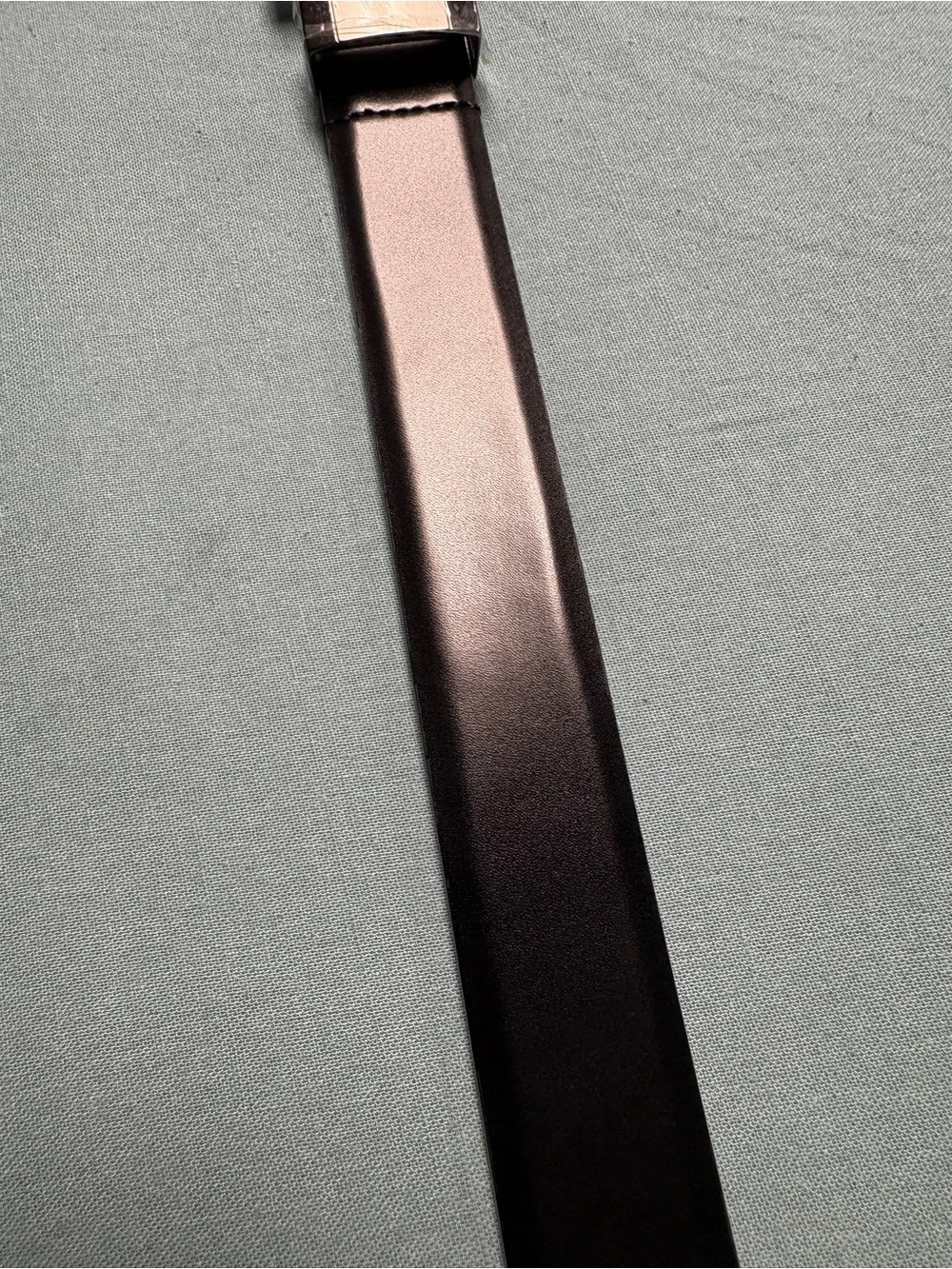 NWOT Men's Black Leather Dress Belt w/ Polished Buckle: 1.25in / 40in: L/XL
